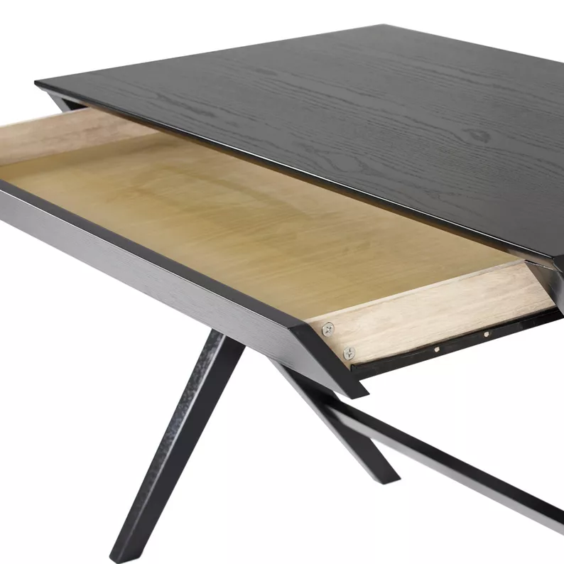 Biurko Vagan 120x60 cm czarne z szufladą