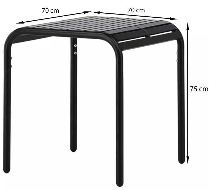 Stolik ogrodowy Ectelly 70x75 cm aluminium czarny