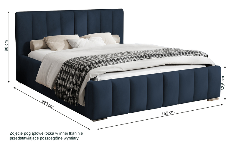 Łóżko tapicerowane 140x200 cm Wolte z pojemnikiem jasnobrązowe w tkaninie hydrofobowej