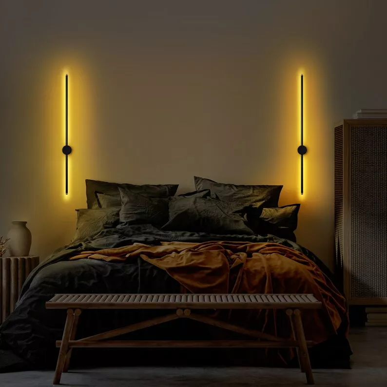 Lampa ścienna Walriefle 91 cm czarna