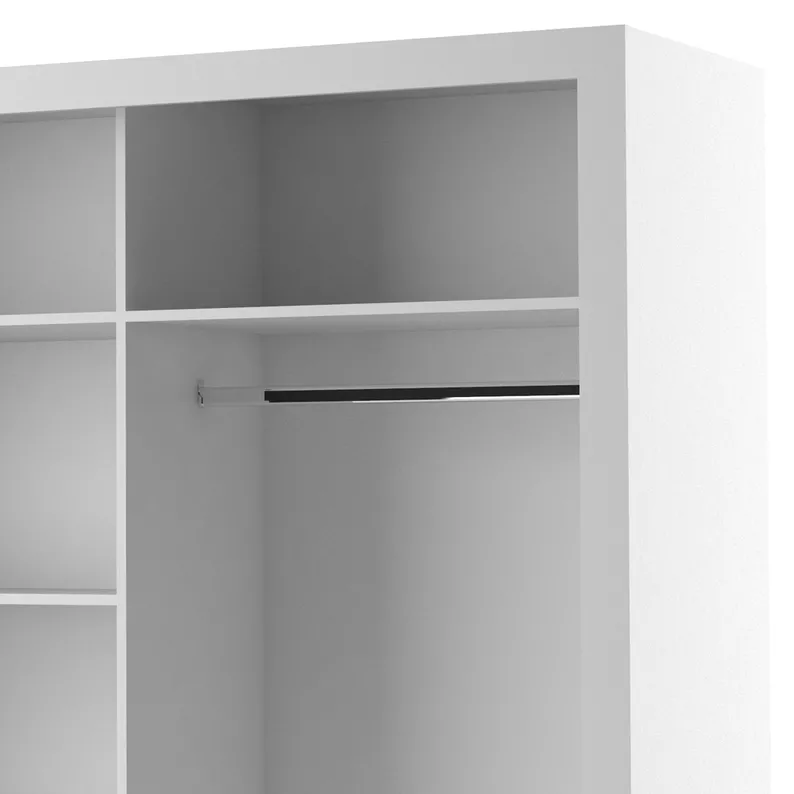 Szafa Arti 250 cm z trzema lustrami Biały