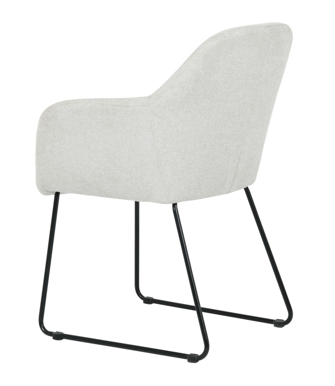 Krzesło tapicerowane z podłokietnikami Mermin beżowe