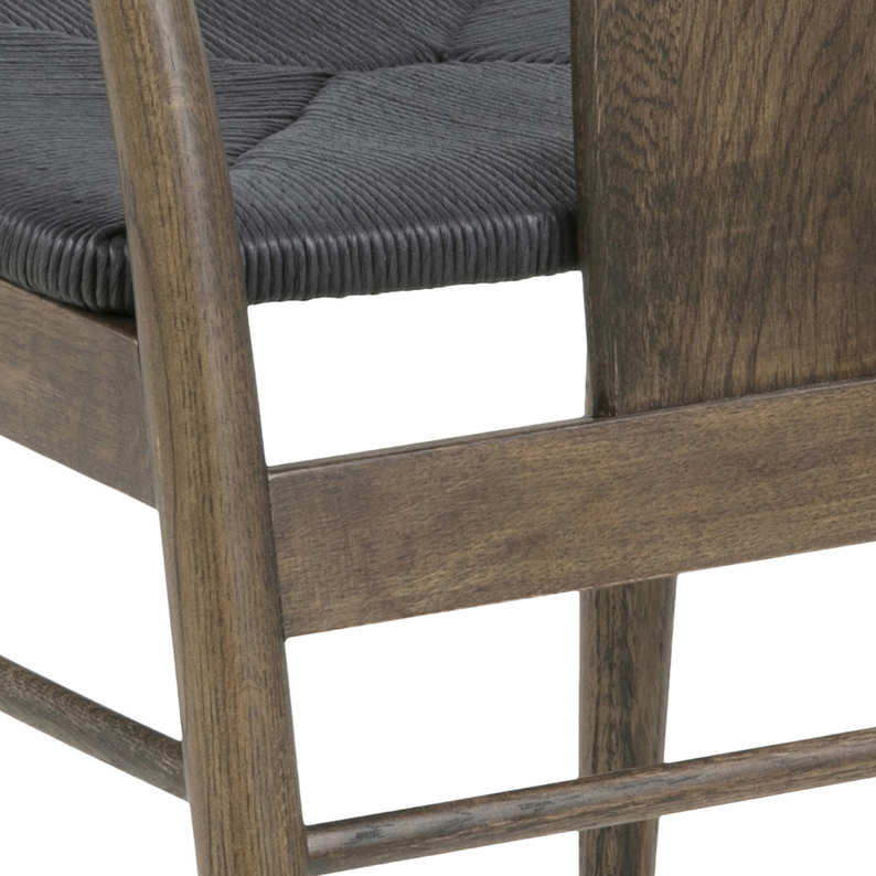 Krzesło drewniane Absolutno dąb dymiony czarne siedzisko