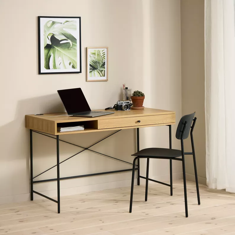 Biurko Mogest 120x60 cm beżowe boho