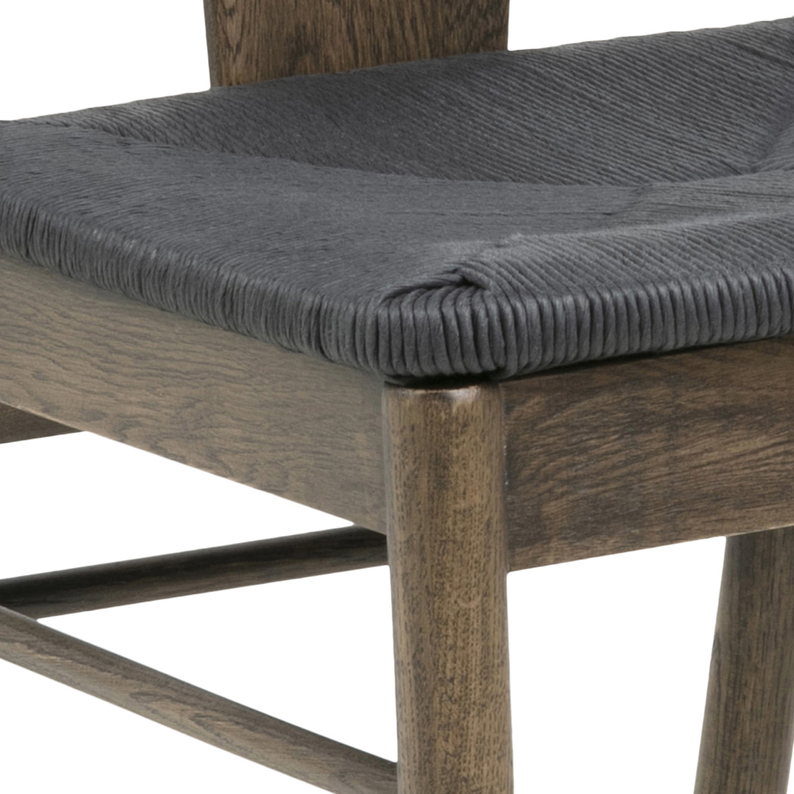 Krzesło drewniane Absolutno dąb dymiony czarne siedzisko