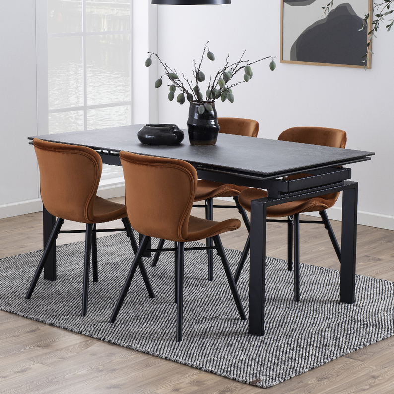 Stół rozkładany Ediazo 160-240x85 cm czarny