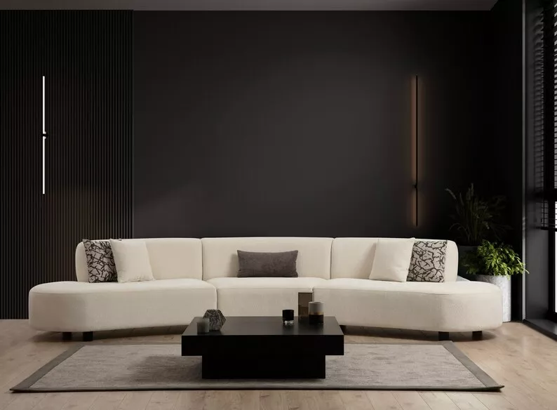Sofa modułowa Shavoid 390 cm kremowa