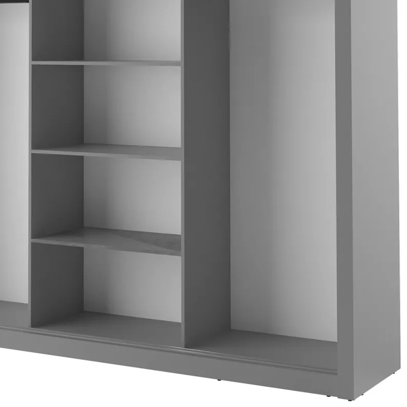 Szafa Arti 250 cm z trzema lustrami Szary 