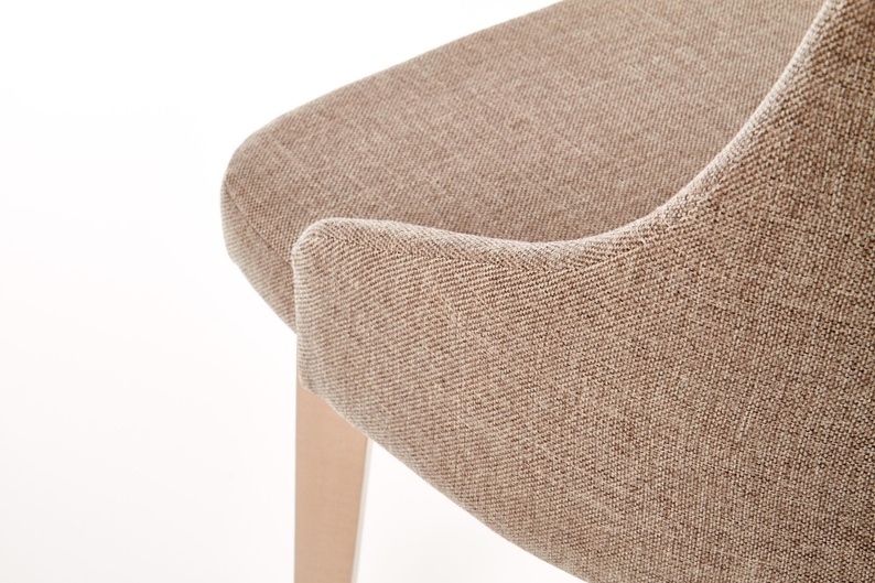 Krzesło tapicerowane Berlas beżowe - dąb sonoma