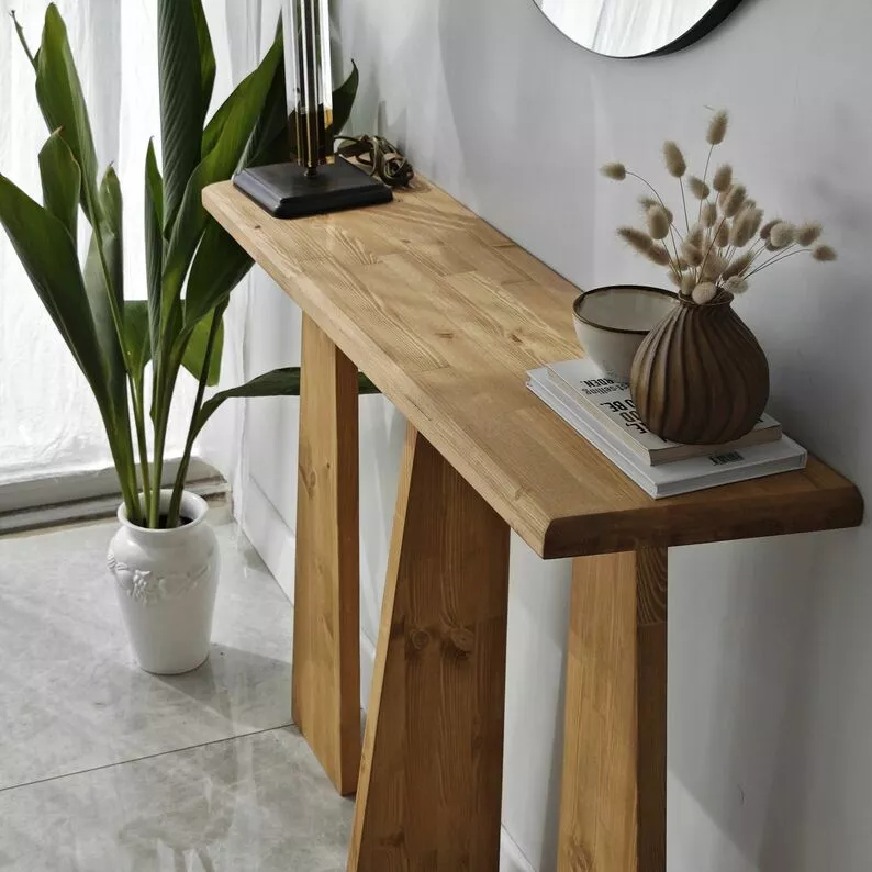 Konsola Miants 100x28 cm z litego drewna dębowego