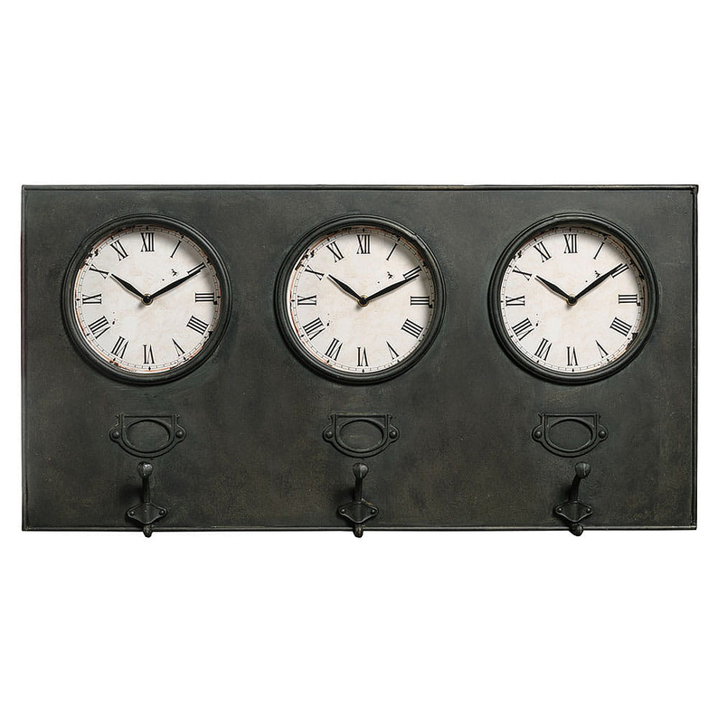 Zegar ścienny Baellium z haczykami 78x40 cm