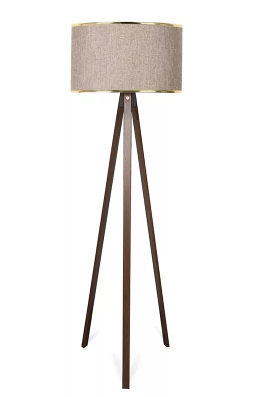 Lampa podłogowa Fiestvier beżowo/ złoty klosz
