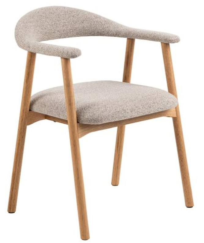 Krzesło tapicerowane Settlica na dębowej podstawie beżowe
