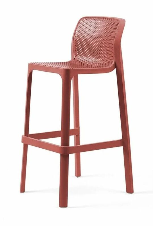 Krzesło barowe Net Nardi z certyfikowanego tworzywa czerwone