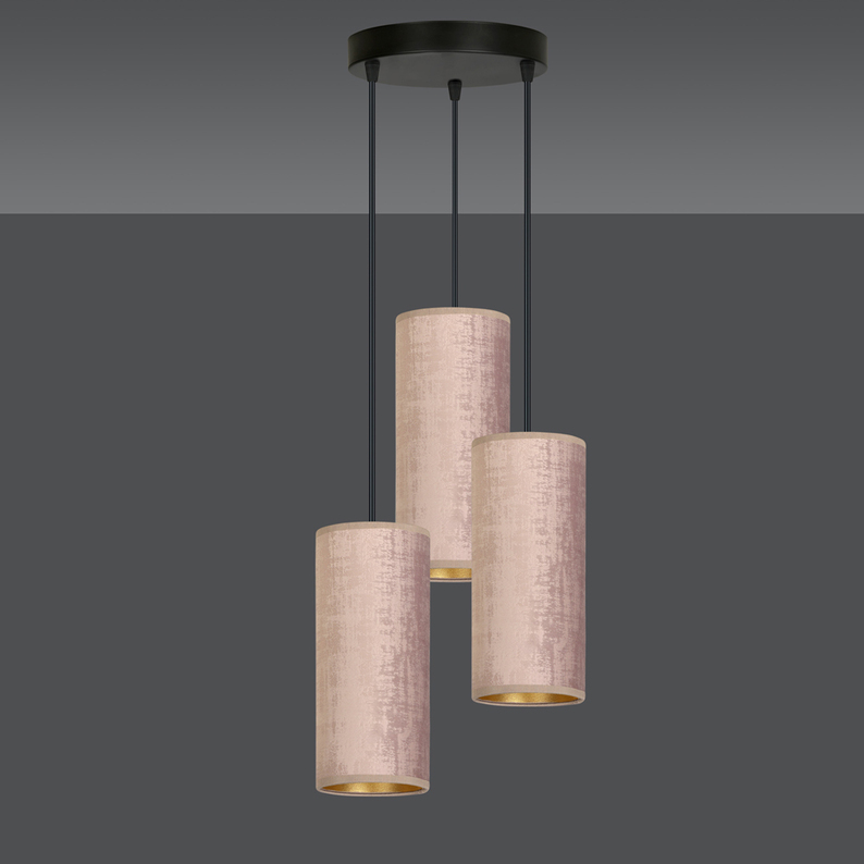 Lampa wisząca Bonett x3 asymetryczna średnica 35 cm różowa