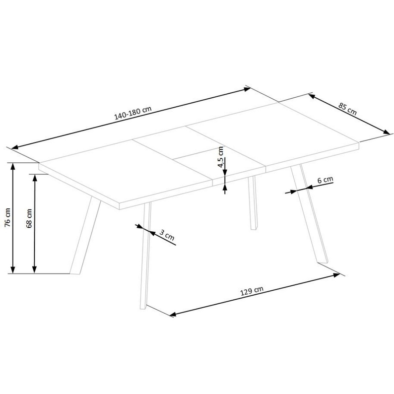 Stół rozkładany Quemada 140-180x85 cm