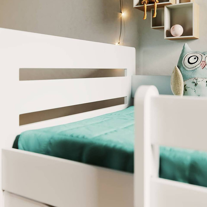 Łóżko dziecięce Brannigan 180x80 cm z materacem białe
