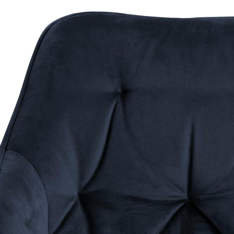 Krzesło tapicerowane Agamos granatowe z podłokietnikami velvet