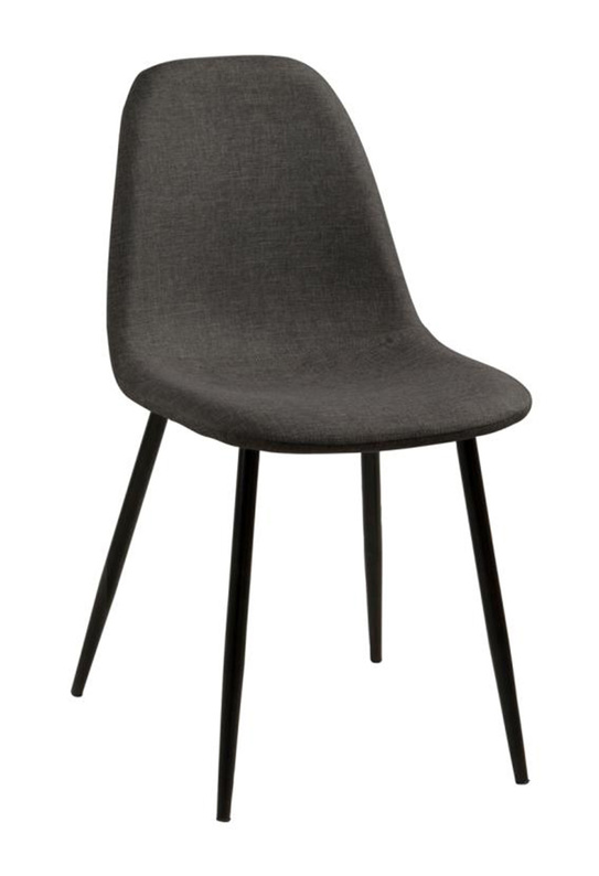 Krzesło tapicerowane Zakomo ciemnoszare na czarnej podstawie