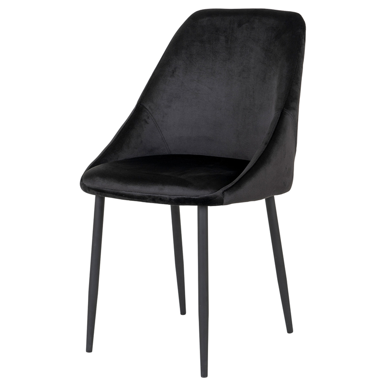 Zestaw dwóch krzeseł tapicerowanych Amirio czarny velvet