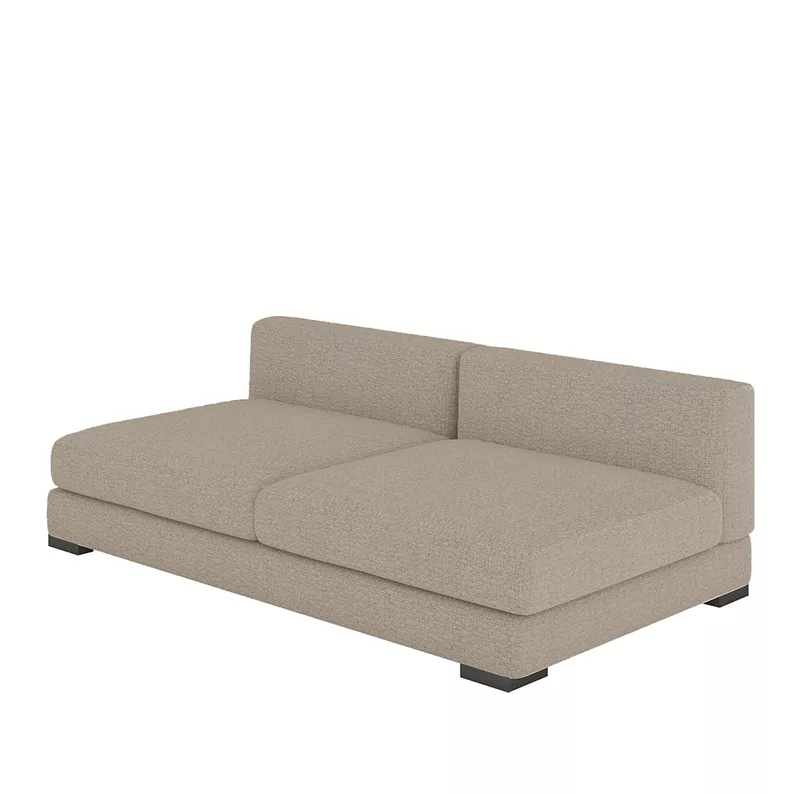 Sofa dwuosobowa Mia brązowa w tkaninie łatwoczyszczącej