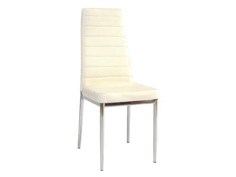 Krzesło tapicerowane Lastad kremowe na błyszczącej podstawie