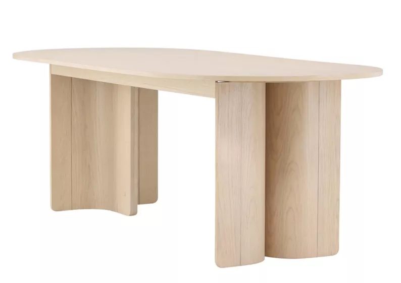 Stół do jadalni Divilly z owalnym blatem 220x100 cm dąb bielony