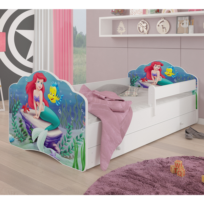 Łóżko dziecięce Sissa 160x80 cm Arielka z barierką i szufladą