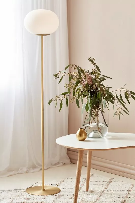 Lampa podłogowa Alton 150 cm na złotej podstawie