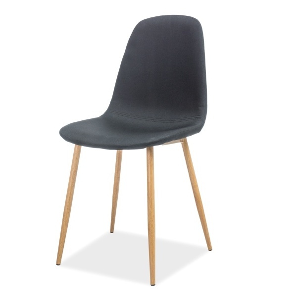 Krzesło tapicerowane Arriba czarne - dąb