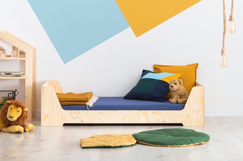 Łóżko drewniane dla dziecka Kyori na nóżkach minimalistyczne 90x160 cm