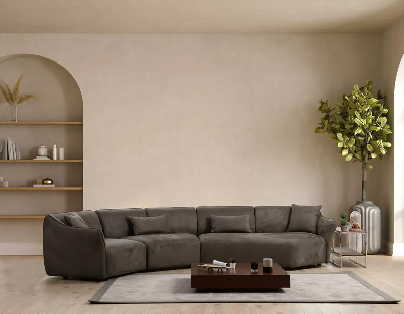 Sofa modułowa Reevad 360 cm brązowy velvet