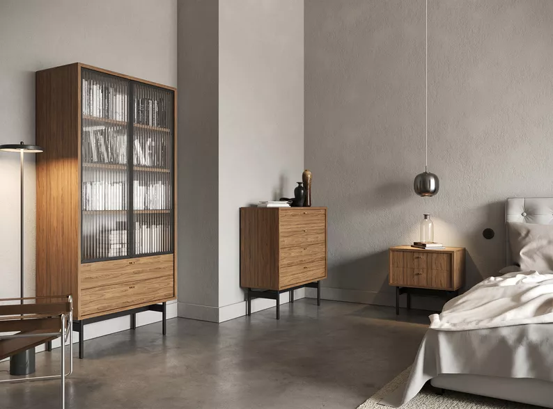 Komoda Olar z czterema szufladami 85 cm Orzech Carini naturalny