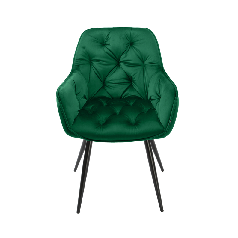 Krzesło tapicerowane Paraguay pikowane zielone