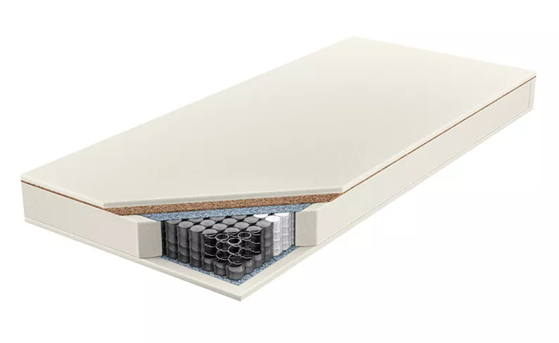 Materac kieszeniowy 140x200 cm Tolano z kokosem, dwustronny, 7 stref twardości, hipoalergiczny