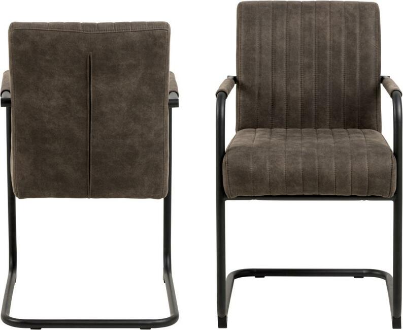 Krzesło tapicerowane Colbre antracytowe na metalowej podstawie z podłokietnikami velvet