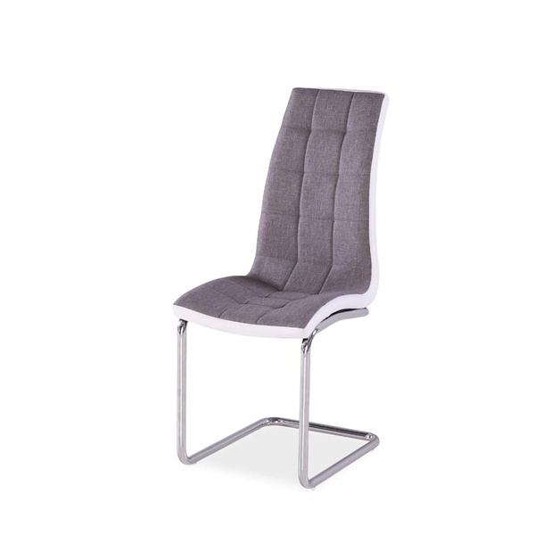 Krzesło tapicerowane na płozach Balta szara tkanina z białymi wstawkami