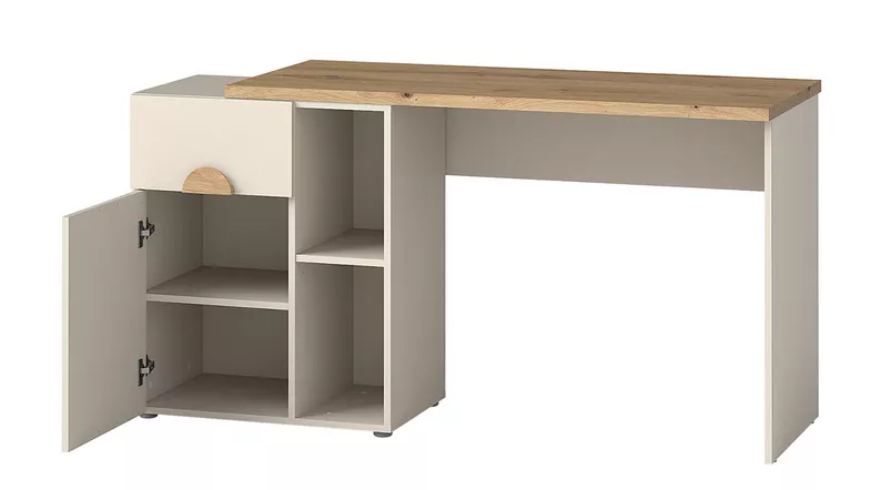 Biurko Melmo 170x54 cm beżowe/dąb artisan