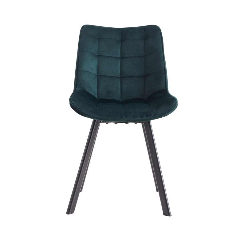 Krzesło tapicerowane pikowane Castineta w tkaninie hydrofobowej zielone