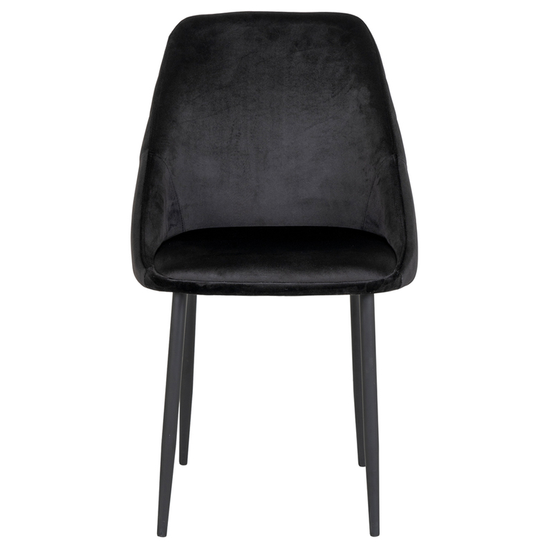 Zestaw dwóch krzeseł tapicerowanych Amirio czarny velvet
