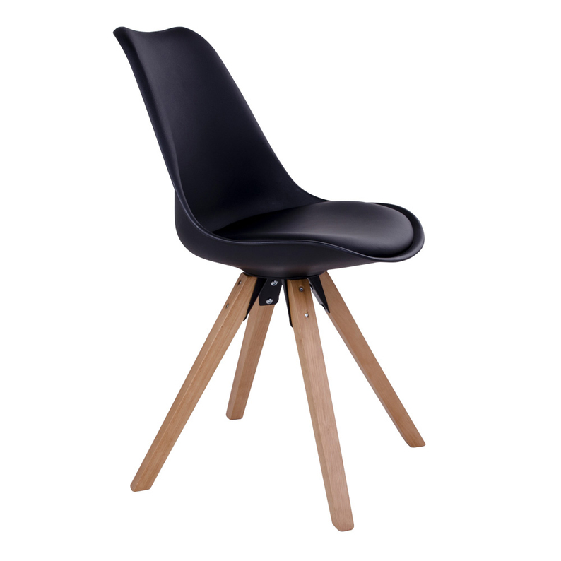 Krzesło Umbreta czarne na drewnianej podstawie