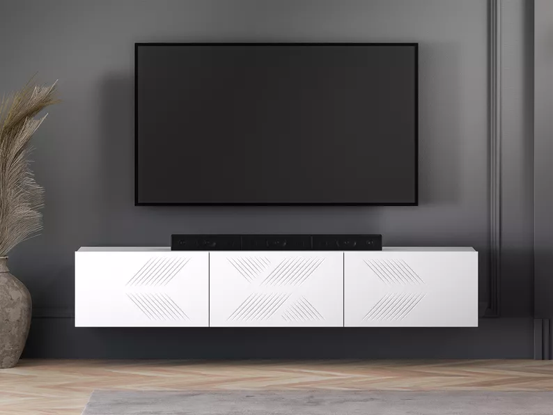 Szafka RTV Nebbato 170 cm biała wisząca