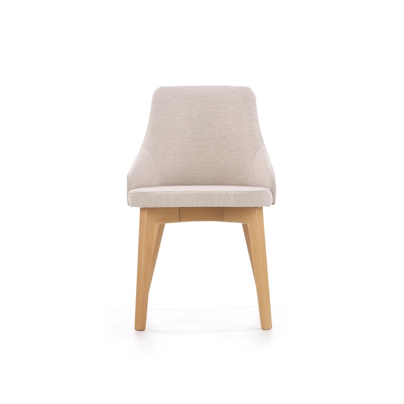 Krzesło tapicerowane Berlas kremowe - dąb miodowy