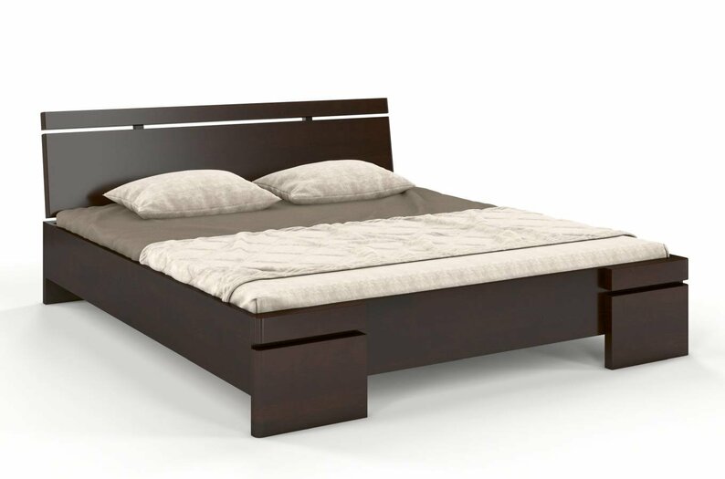 Łóżko Lopar z drewna sosnowego 120x200 cm Palisander