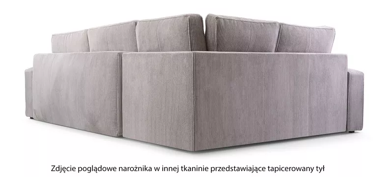 Narożnik z funkcją spania Figline L-kształtny z pojemnikiem czarny w tkaninie hydrofobowej lewostronny