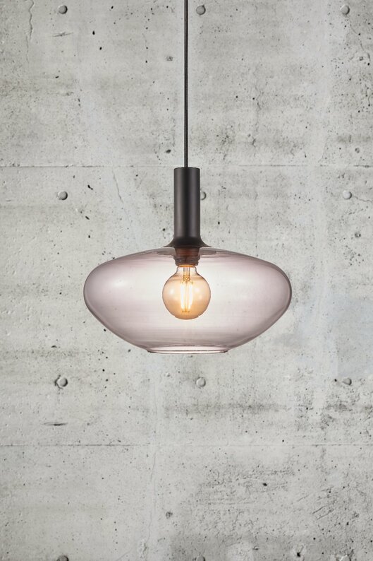 Lampa wisząca Alton średnica 35 cm szare szkło