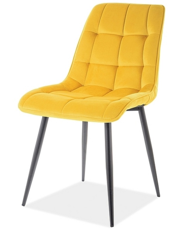 Krzesło tapicerowane Briare żółta tkanina hydrofobowa