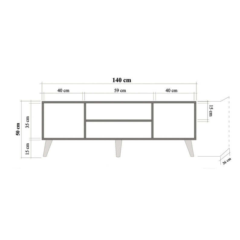 Szafka RTV Smartser 140 cm z frontami z papugami