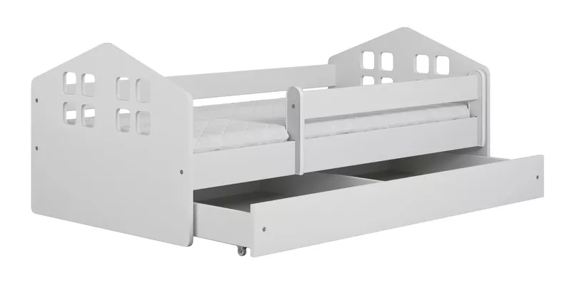 Łóżko dziecięce Bubup 180x80 cm z materacem białe