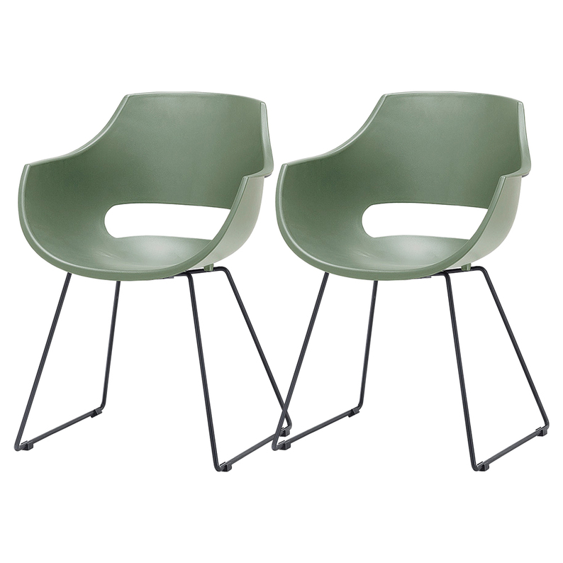 Zestaw dwóch krzeseł Orcos zielone